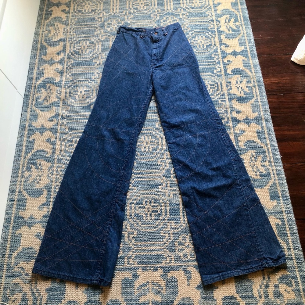 Vintage 1970s Maverick Bell Bottom Jeans - Picture 8 of 12